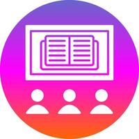 OnLine Circle Multi Circle Learning Glyph Gradient Circle Icon Design vector
