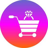 Shopping Cart Glyph Gradient Circle Icon Design vector