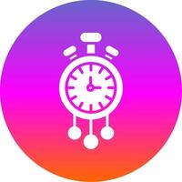 Clock Glyph Gradient Circle Icon Design vector