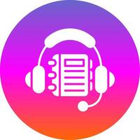 Listening Glyph Gradient Circle Icon Design vector