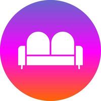 Sofa Bed Glyph Gradient Circle Icon Design vector