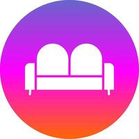 Sofa Bed Glyph Gradient Circle Icon Design vector