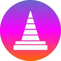 Traffic Cone Glyph Gradient Circle Icon Design vector