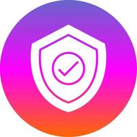 Protection Glyph Gradient Circle Icon Design vector