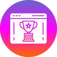 Trophy Glyph Gradient Circle Icon Design vector