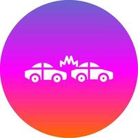 Car Crash Glyph Gradient Circle Icon Design vector