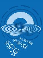 Abstract Blue Background With Abstract Spiral circle vector