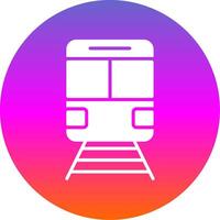 Train Glyph Gradient Circle Icon Design vector