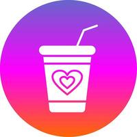 Milkshake Glyph Gradient Circle Icon Design vector