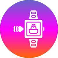 Smart Watch Glyph Gradient Circle Icon Design vector