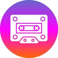Cassette Glyph Gradient Circle Icon Design vector