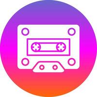 Cassette Glyph Gradient Circle Icon Design vector