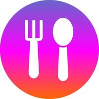 Spoon And Fork Glyph Gradient Circle Icon Design vector