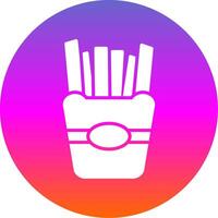 French Fries Glyph Gradient Circle Icon Design vector