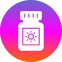 Sun Block Glyph Gradient Circle Icon Design vector