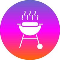 BBQ Grill Glyph Gradient Circle Icon Design vector