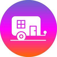 Caravan Glyph Gradient Circle Icon Design vector