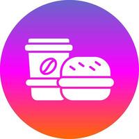 Burger Glyph Gradient Circle Icon Design vector