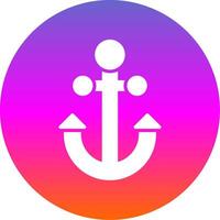 Anchor Glyph Gradient Circle Icon Design vector