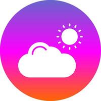 Cloud Glyph Gradient Circle Icon Design vector