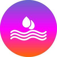 Water Drop Glyph Gradient Circle Icon Design vector