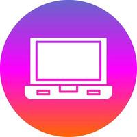 Laptop Screen Glyph Gradient Circle Icon Design vector