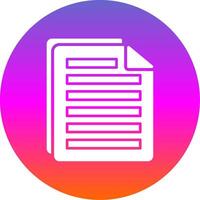 File Glyph Gradient Circle Icon Design vector