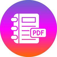 Pdf Glyph Gradient Circle Icon Design vector