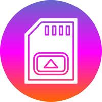 Memory Card Glyph Gradient Circle Icon Design vector