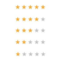 Rating 5 stars badges in a flat design. vector