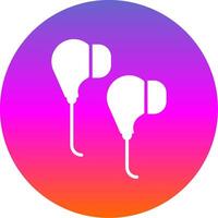 Earphones Glyph Gradient Circle Icon Design vector