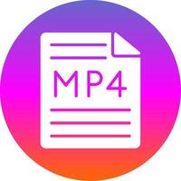 Mp4 Glyph Gradient Circle Icon Design vector