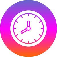 Clock Glyph Gradient Circle Icon Design vector