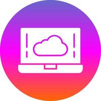 Cloud Glyph Gradient Circle Icon Design vector