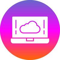 Cloud Glyph Gradient Circle Icon Design vector