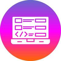 Coding Glyph Gradient Circle Icon Design vector