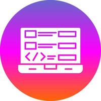 Coding Glyph Gradient Circle Icon Design vector