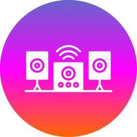 Audio System Glyph Gradient Circle Icon Design vector