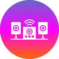 Audio System Glyph Gradient Circle Icon Design vector