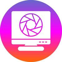 Shutter Glyph Gradient Circle Icon Design vector