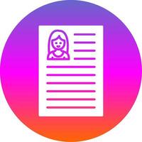 CV Glyph Gradient Circle Icon Design vector