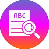Spell Check Glyph Gradient Circle Icon Design vector