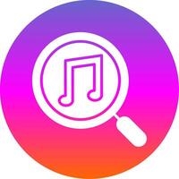 Music Note Glyph Gradient Circle Icon Design vector