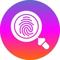 Finger Print Glyph Gradient Circle Icon Design vector