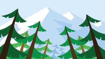 nature scene with a lake and mountains and trees background vector