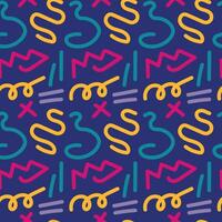 Seamless pattern 90s with squiggle fun vector