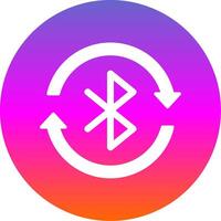 Bluetooth Glyph Gradient Circle Icon Design vector