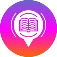 Book Glyph Gradient Circle Icon Design vector