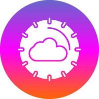 Cloud Computing Glyph Gradient Circle Icon Design vector