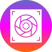 Aperture Glyph Gradient Circle Icon Design vector